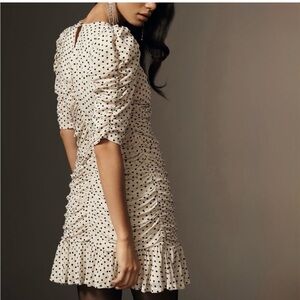 Maeve Cream and Black Polka Dot Long Sleeve Dress
